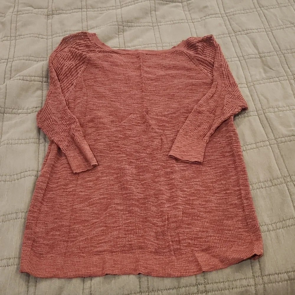 Express Women's Dusty Mauve Crew Neck Sweater W/ 3/4 Sleeves Size S